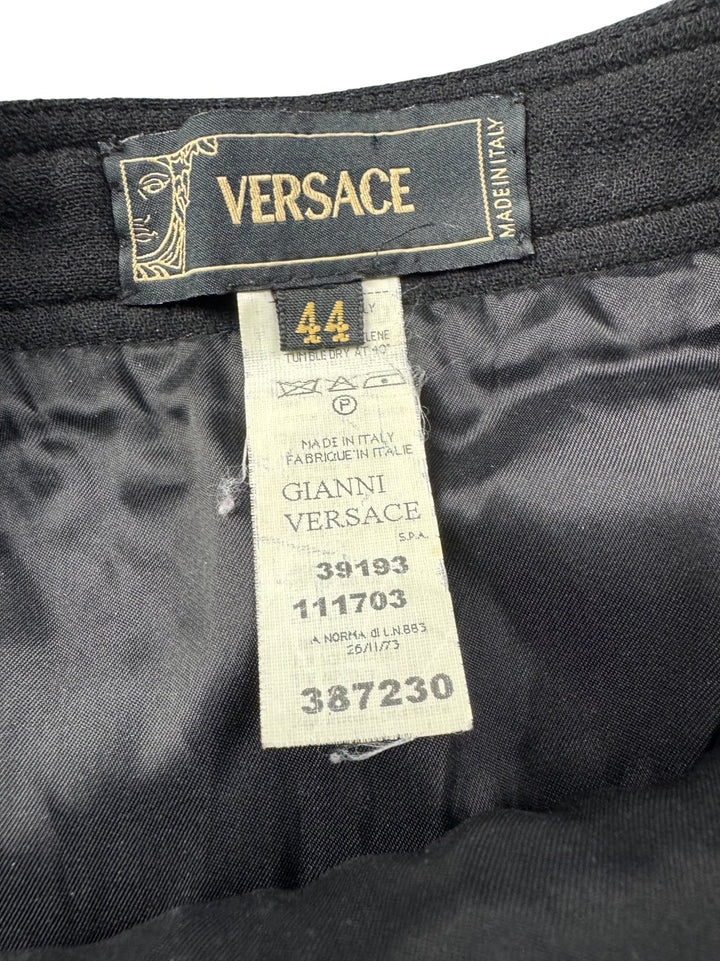 Versace Button Detail Midi Skirt - W30 - Think Vintage ltd