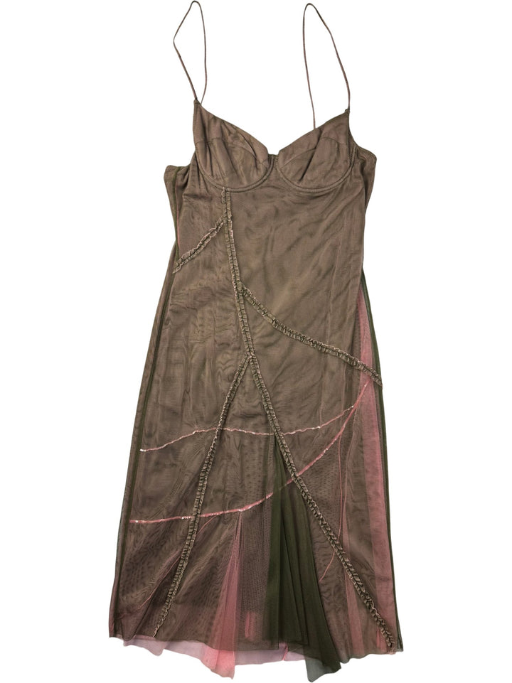 Versace Jeans Couture Brown Slip Dress - XS - Think Vintage ltd