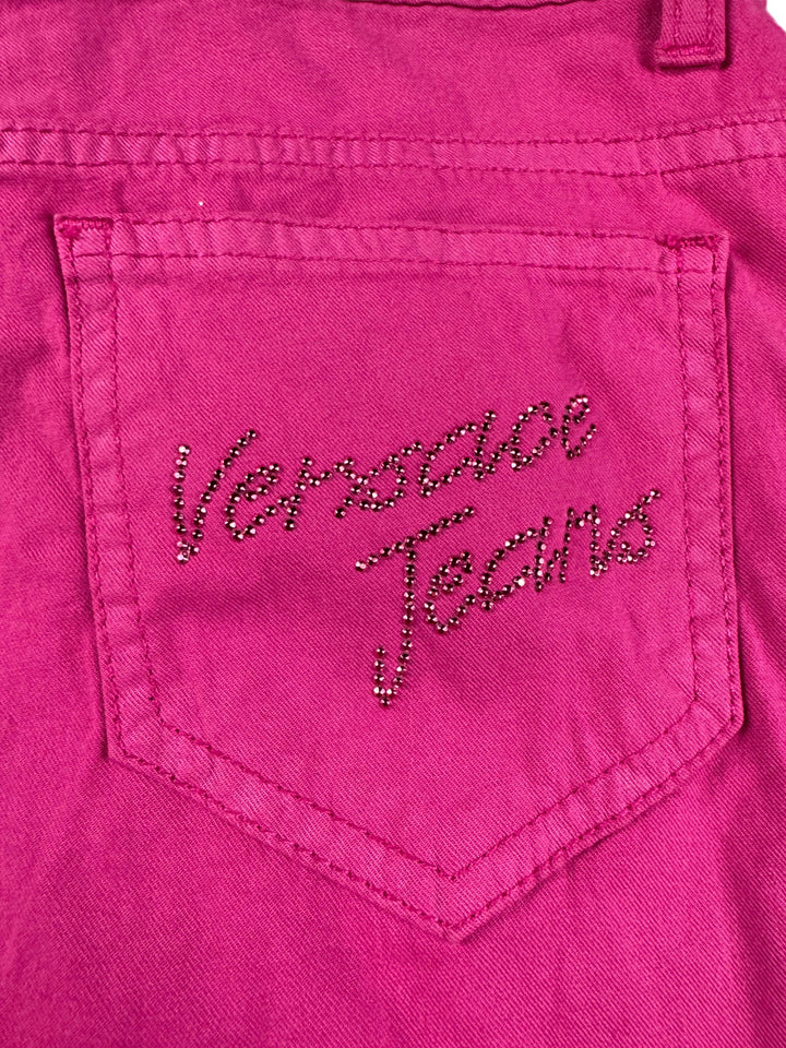 Versace Pink Embellished Jeans - W29 L34