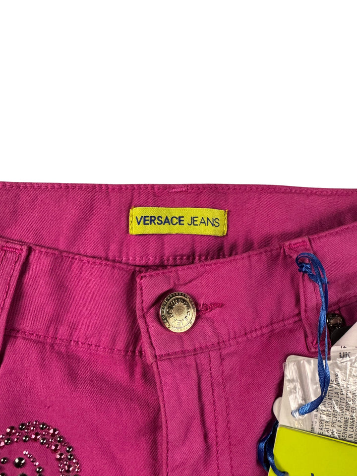 Versace Pink Embellished Jeans - W29 L34