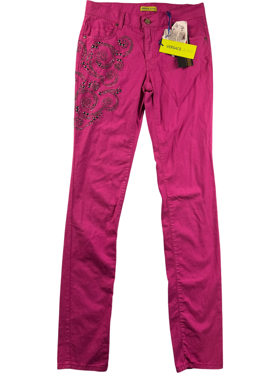 Versace Pink Embellished Jeans - W29 L34 - Think Vintage Online Ltd