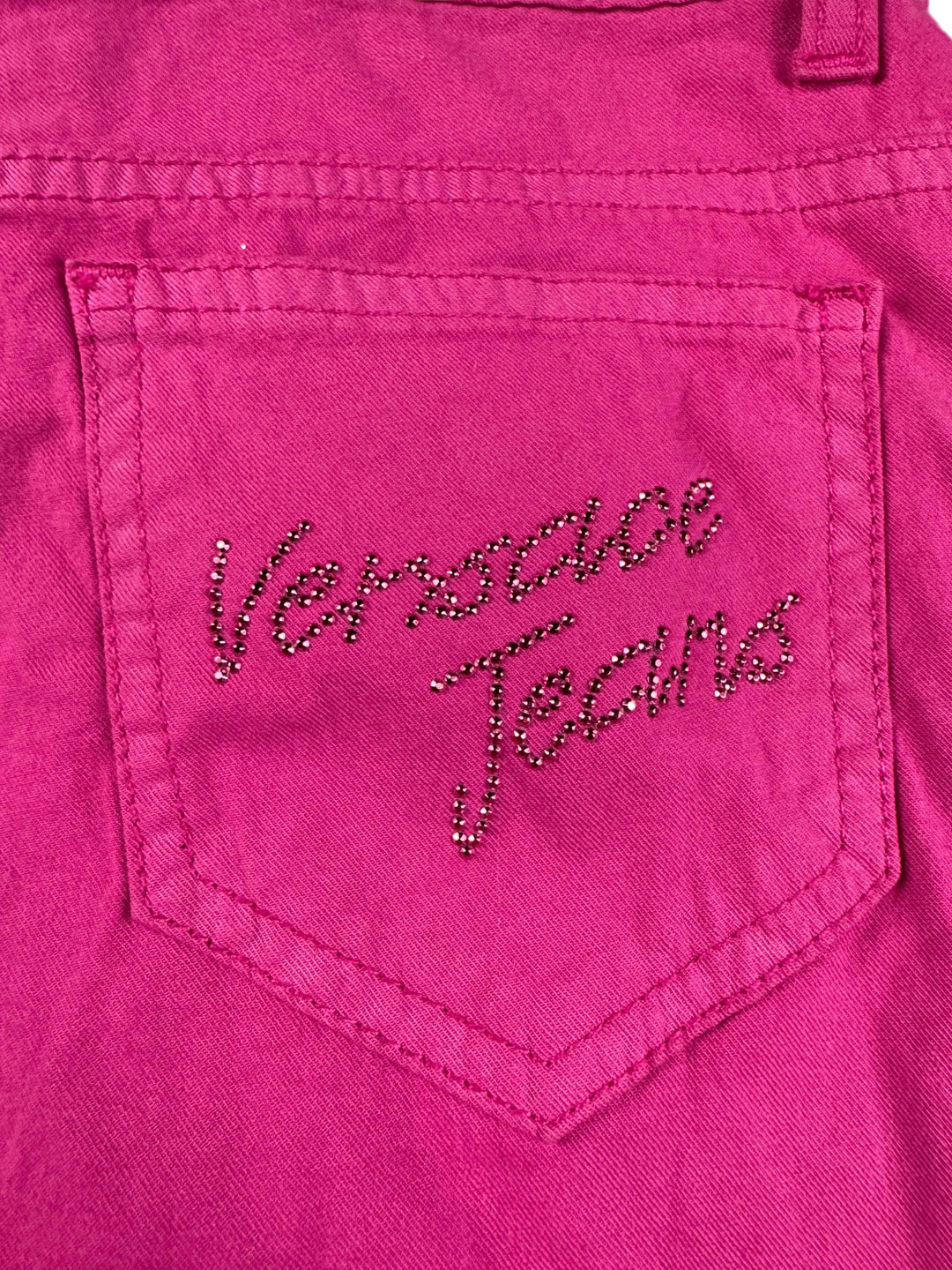Versace Pink Embellished Jeans - W29 L34 - Think Vintage Online Ltd