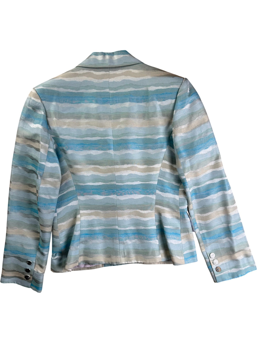 Vertigo Paris Blue Striped Jacket - M - Think Vintage ltd