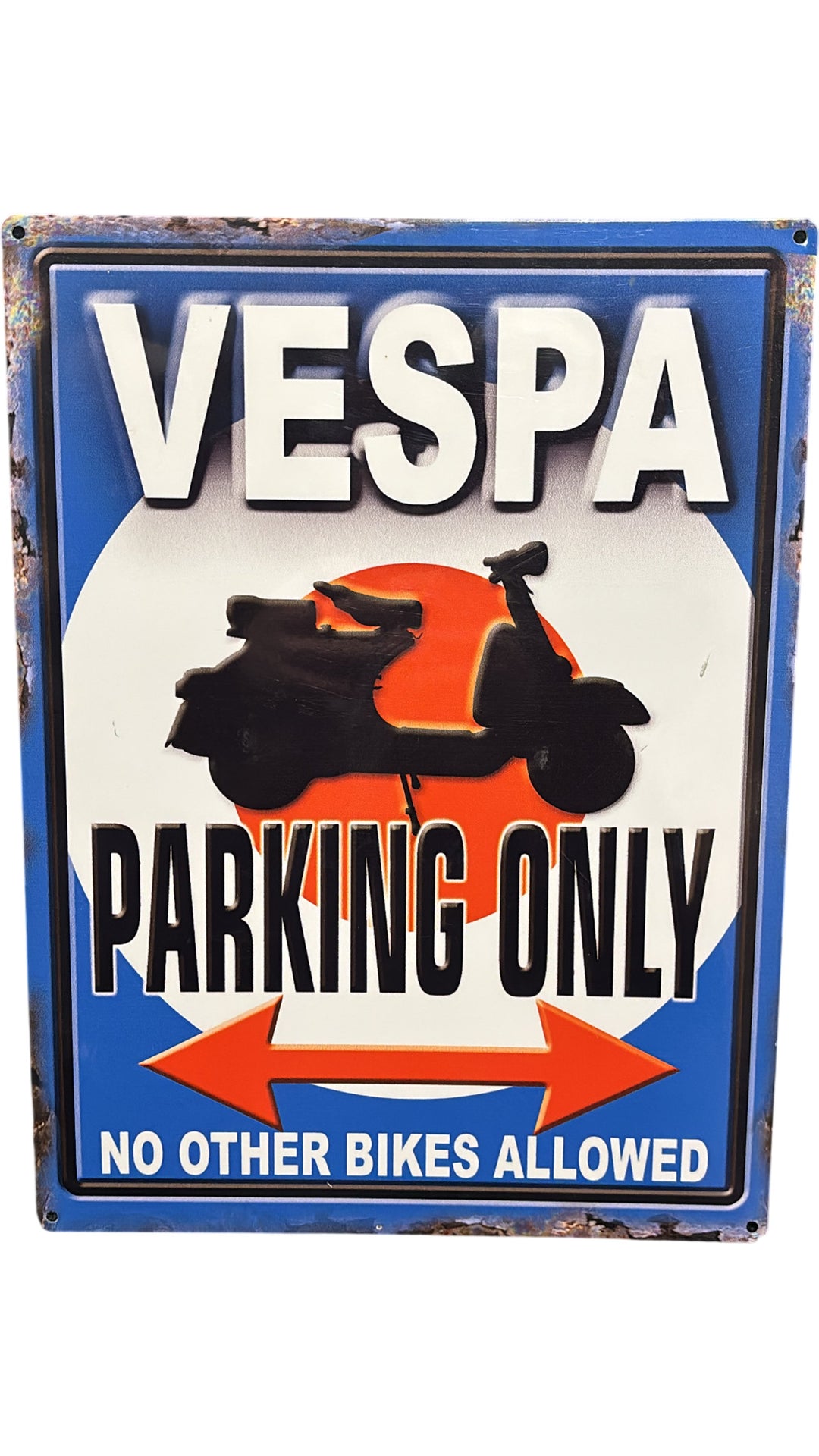 Vespa Parking Only Remake Metal Sign Collectable Vintage Style Decor - Think Vintage Online Ltd