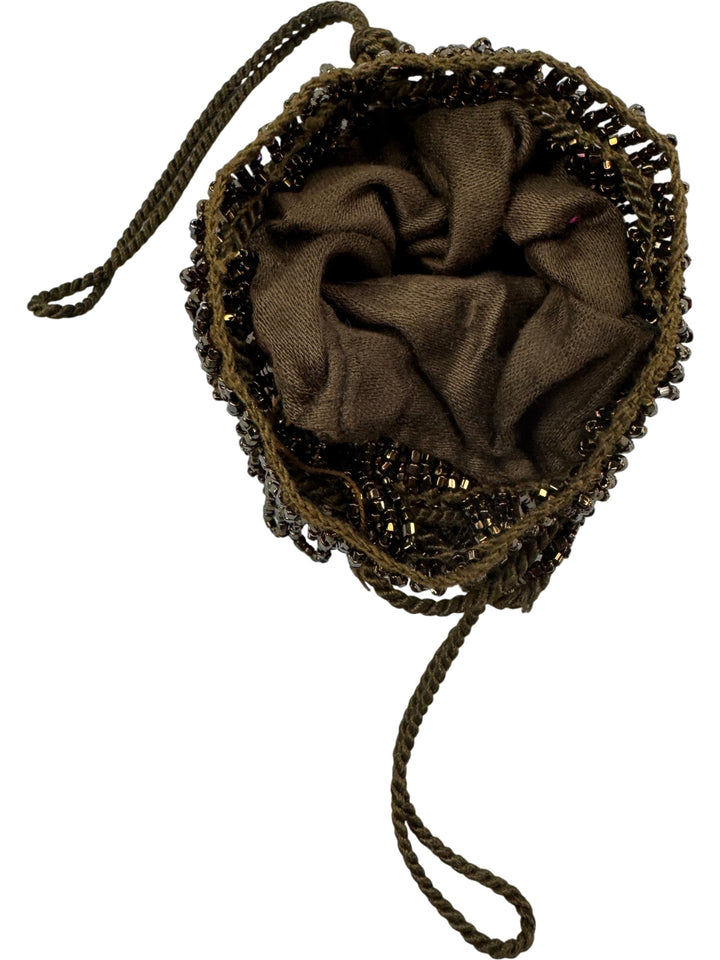 Victorian Beaded Drawstring Misers Purse - Think Vintage