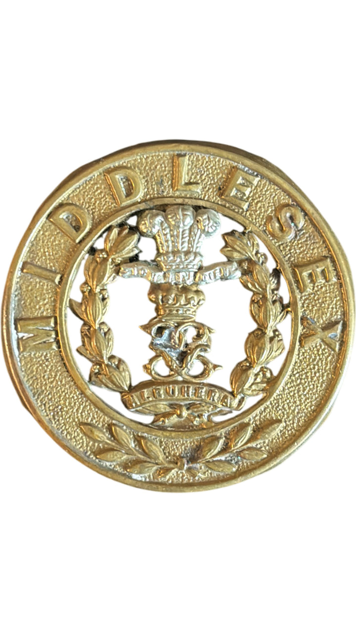 Victorian Era British 'Middlesex Regiment' Helmet Plate Centre Badge - Think Vintage Online Ltd