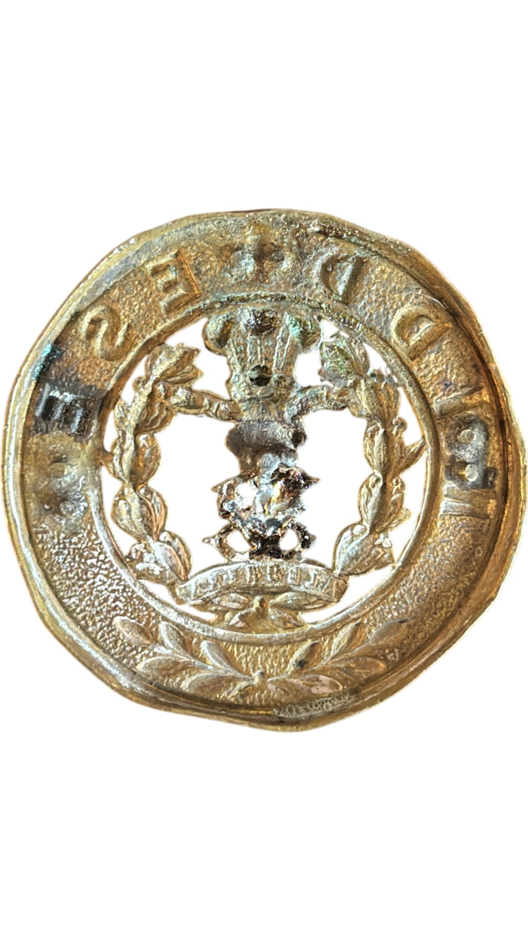 Victorian Era British 'Middlesex Regiment' Helmet Plate Centre Badge - Think Vintage Online Ltd