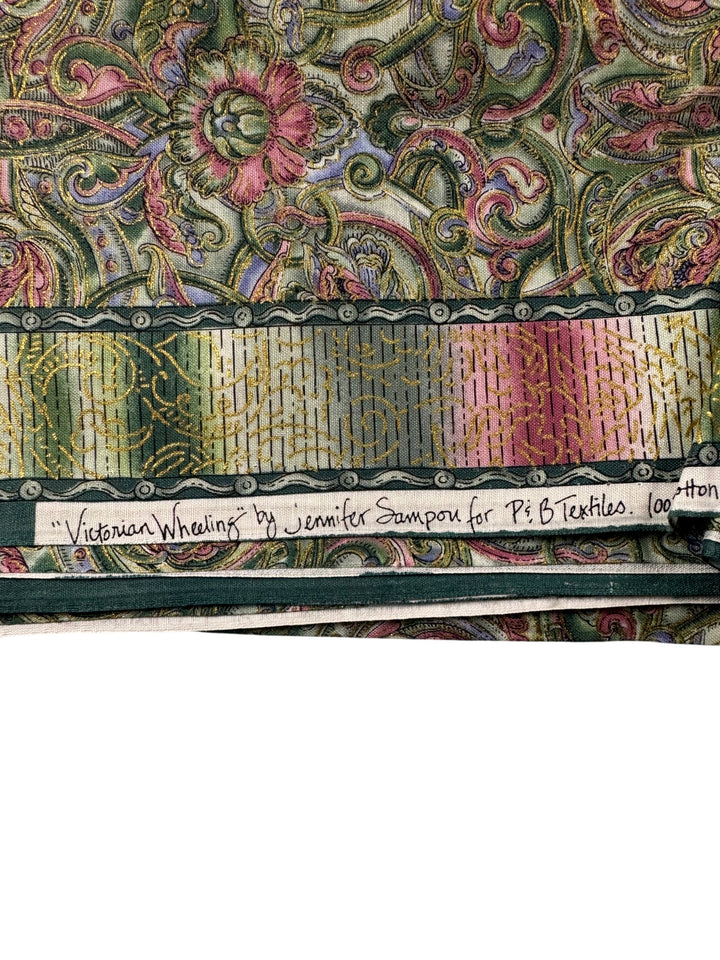 Victorian Wheeling Fabric by Jennifer Sampou - 3.8m - Think Vintage