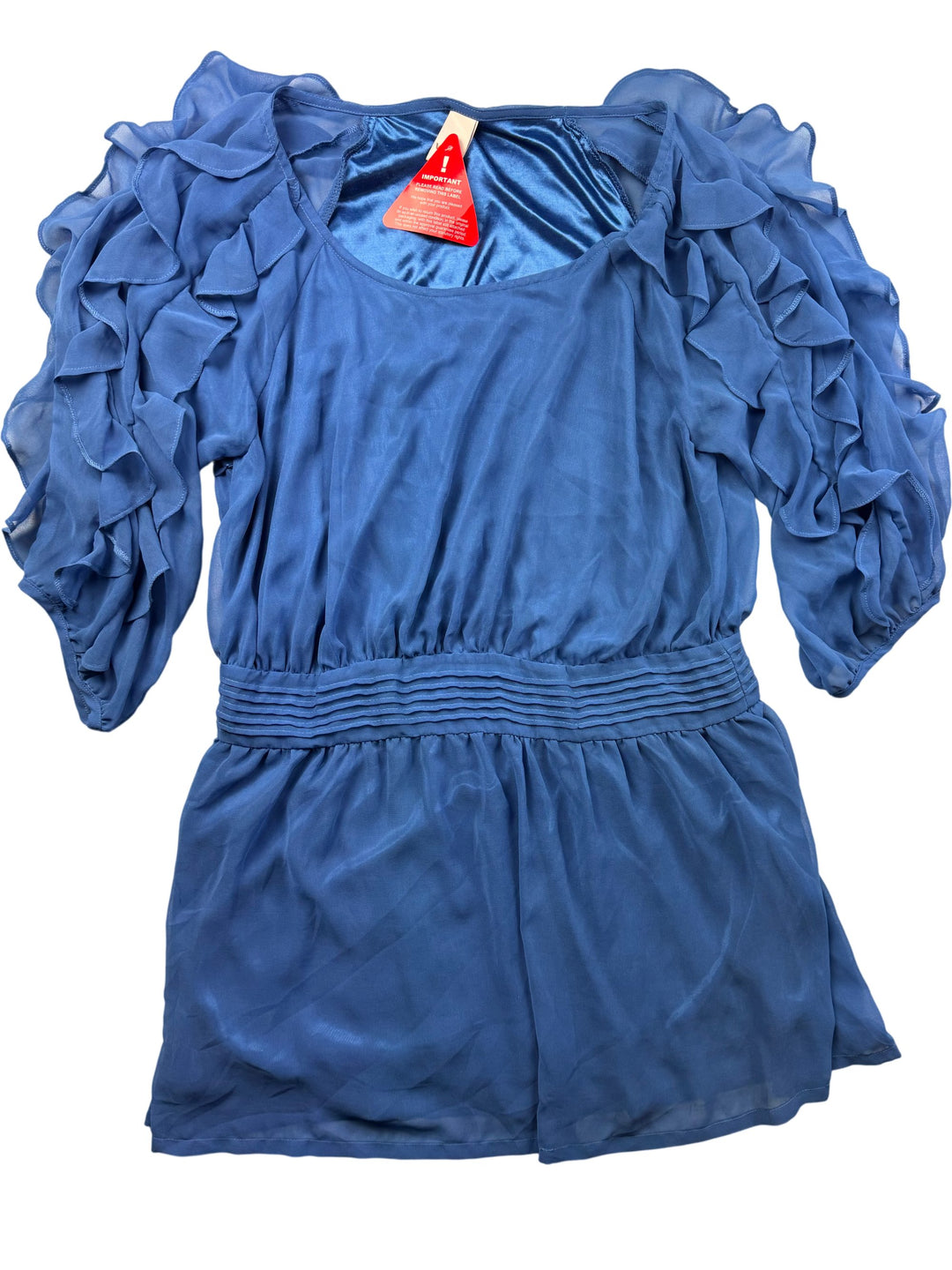 Vila Blue Ruffled Sleeve Dress/Top - L