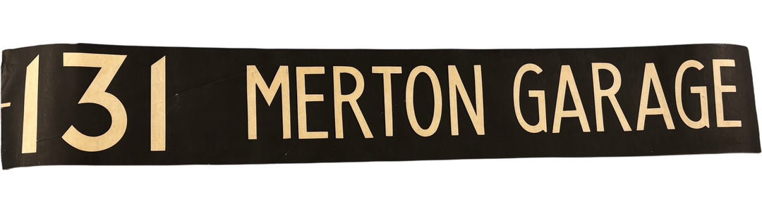 Vintage "131-Merton Garage" Bus Destination Roll 'Section' (L) - Think Vintage Online Ltd