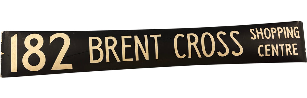Vintage "182-Brent Cross" Bus Destination Roll 'Section' (L) - Think Vintage ltd