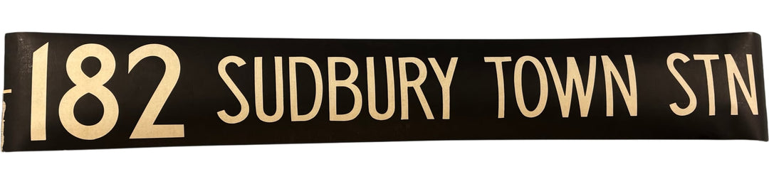 Vintage "182-Sudbury Town Station" Bus Destination Roll 'Section' (S) - Think Vintage Online Ltd