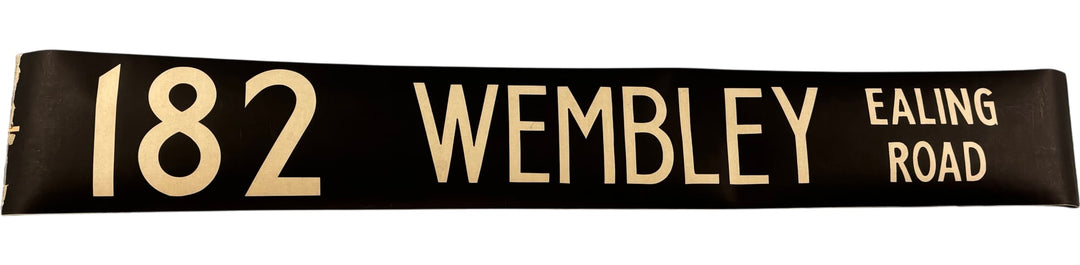 Vintage "182 Wembley Ealing Road" Bus Destination Roll 'Section' (L) - Think Vintage Online Ltd