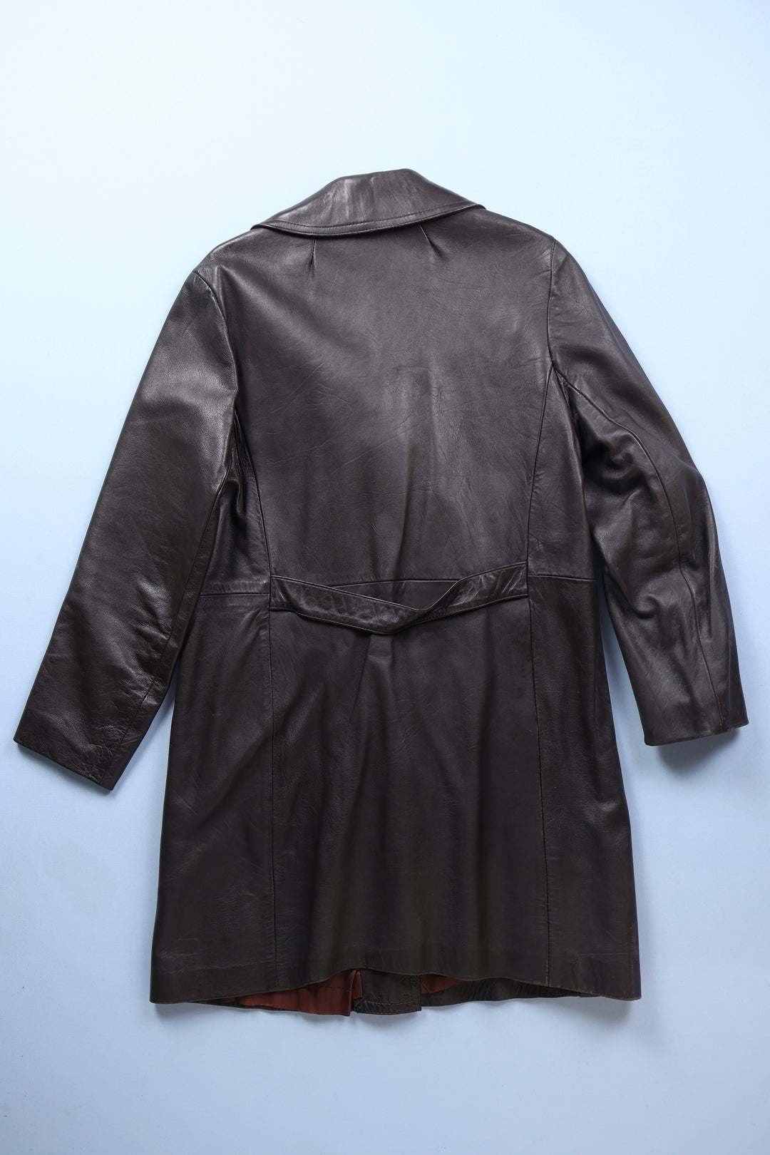 Vintage 1970's Double Breasted Leather Coat - M - Think Vintage Online Ltd