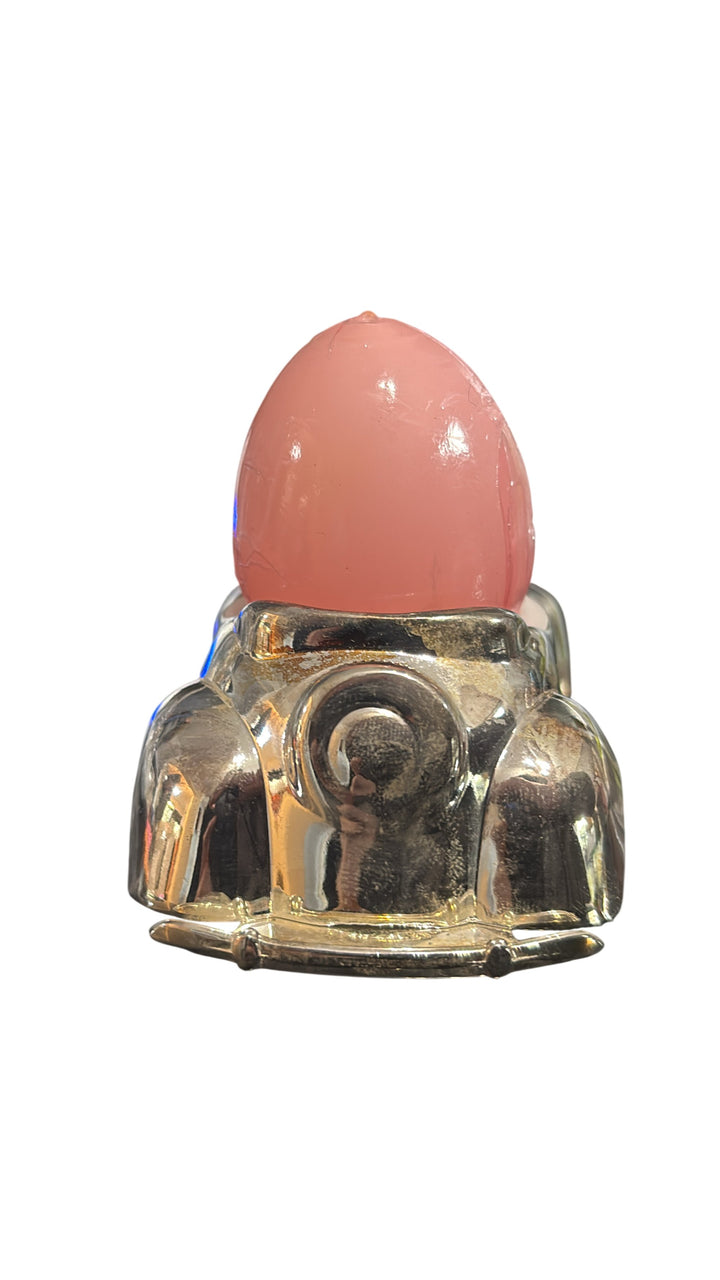 Vintage 1979 Noddy Silver Plated Car Egg Cup with Egg Candle by Grenadier - Think Vintage ltd