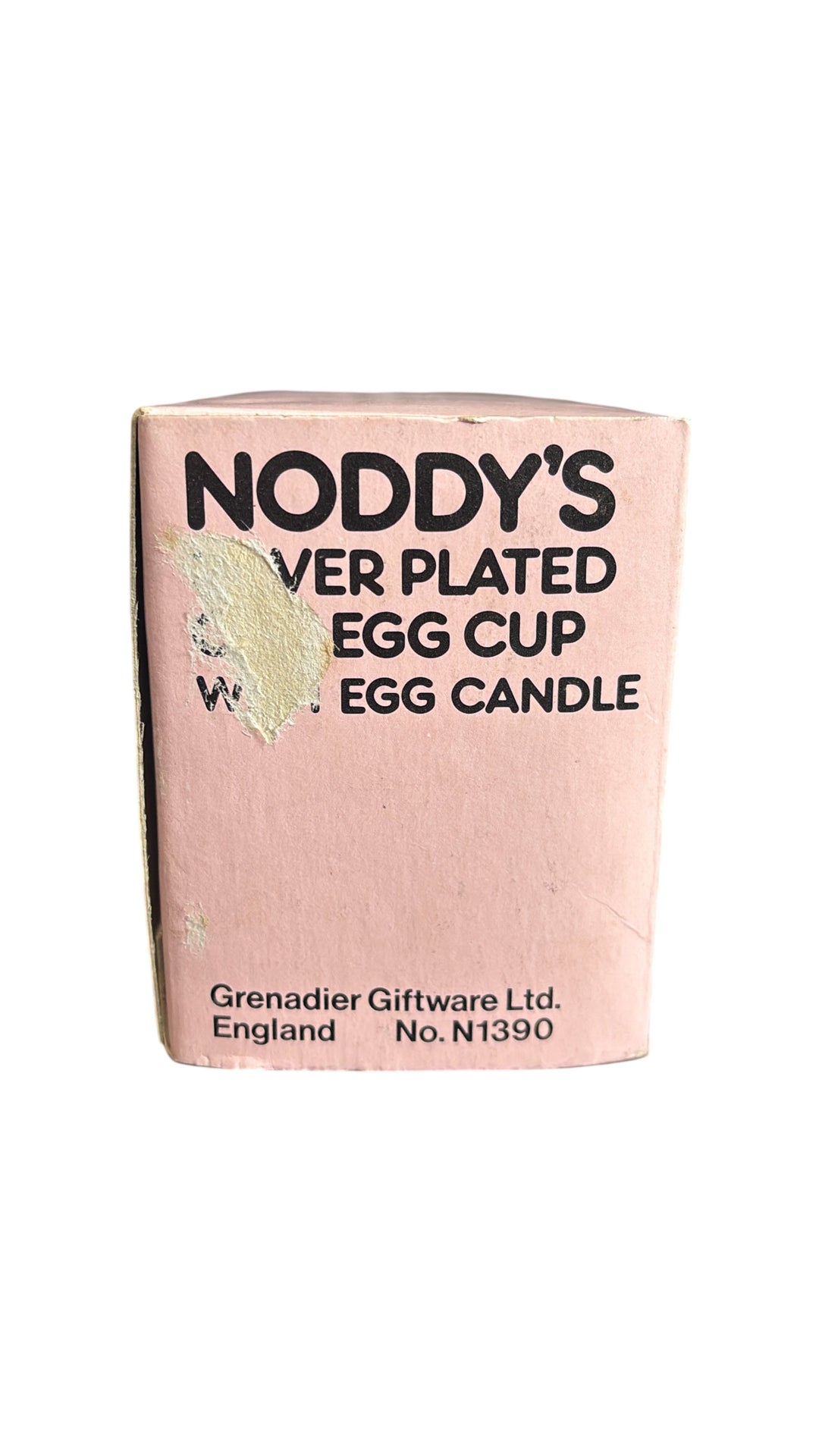 Vintage 1979 Noddy Silver Plated Car Egg Cup with Egg Candle by Grenadier - Think Vintage ltd