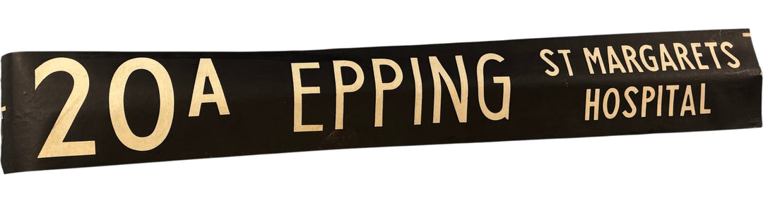 Vintage "20A-Epping-St Margarets Hospital" Bus Destination Roll 'Section' (E) - Think Vintage ltd