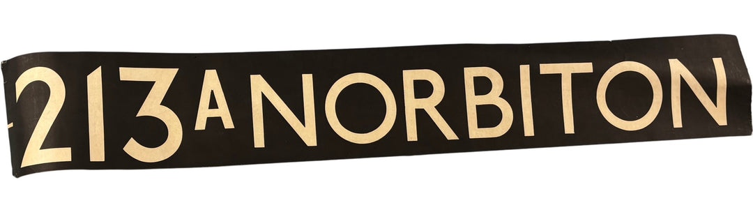 Vintage "213A-Norbiton" Bus Destination Roll 'Section' (S) - Think Vintage Online Ltd