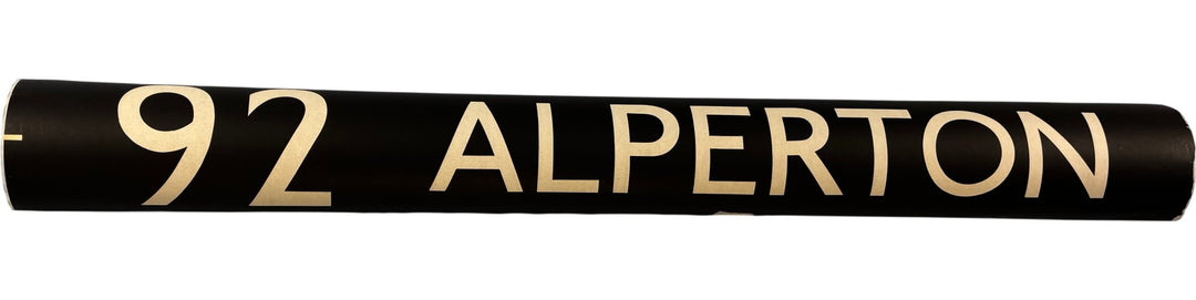 Vintage "92-Alperton" Bus Destination Roll 'Sections' (L) - Think Vintage Online Ltd