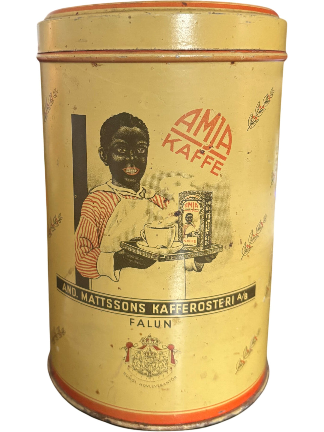 Vintage AMIA Kaffe Mattssons Coffee Tin Advertising Collectable - Think Vintage