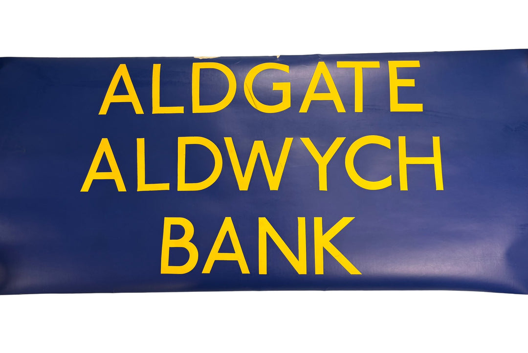 Vintage "Aldgate/Aldwych/Bank" Bus Destination Roll 'Sections' (L) - Think Vintage ltd