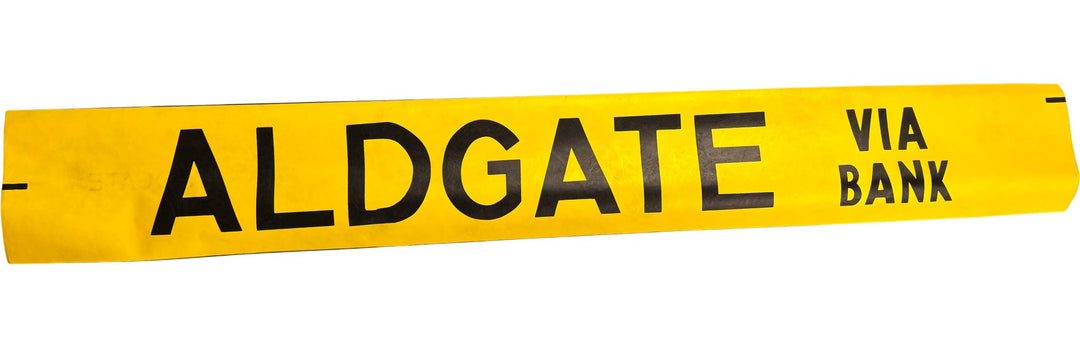 Vintage "Aldgate Via Bank" Bus Destination Roll 'Section' (L) - Think Vintage ltd