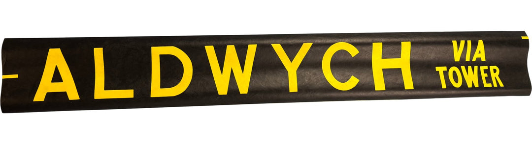 Vintage "Aldwych Via Tower" Bus Destination Roll 'Section' (L) - Think Vintage ltd