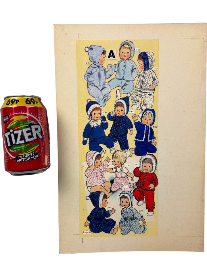 Vintage Baby Knitwear Illustration Board - Think Vintage Online Ltd