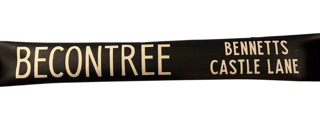 Vintage "Becontree Bennetts Castle Lane" Bus Destination Roll 'Section' (L) - Think Vintage Online Ltd