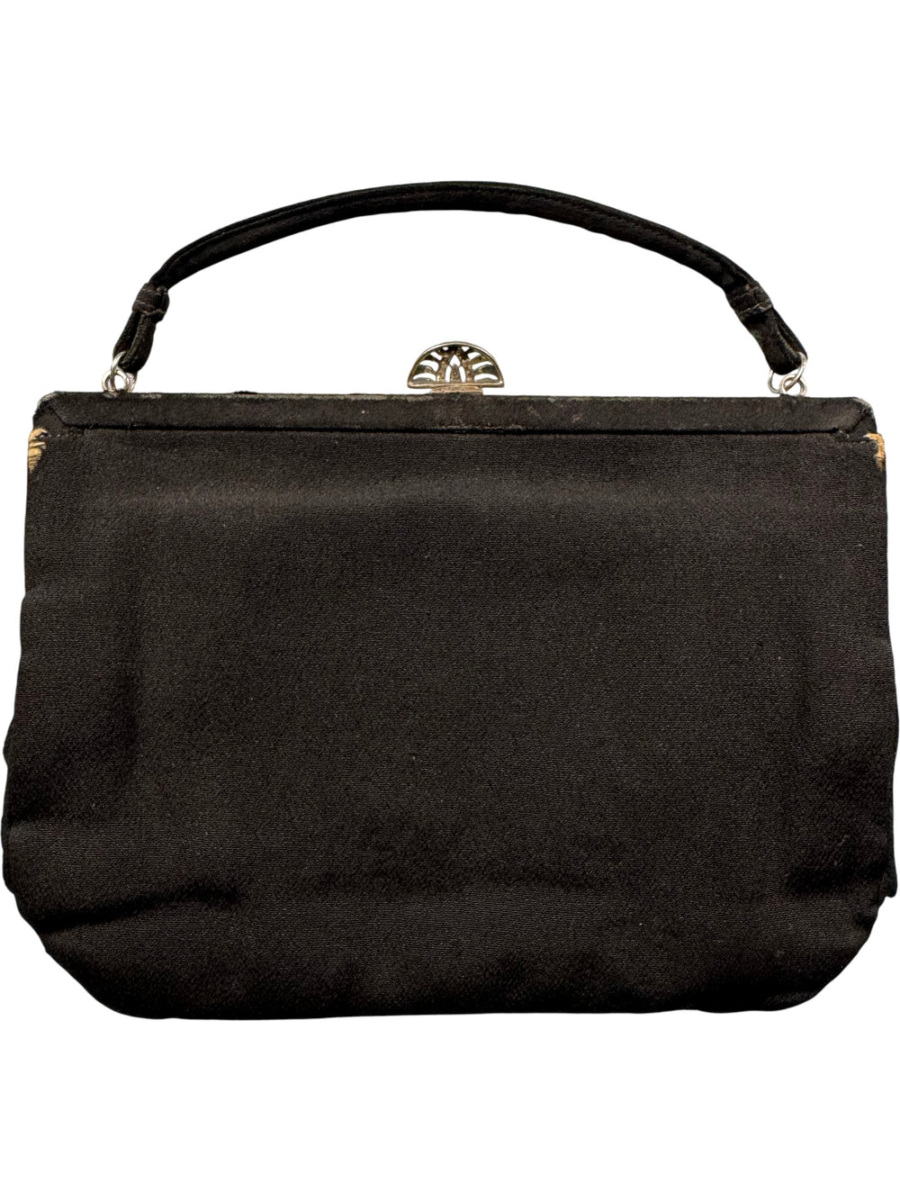 Vintage Black Evening Handbag with Ornate Clasp - Think Vintage ltd