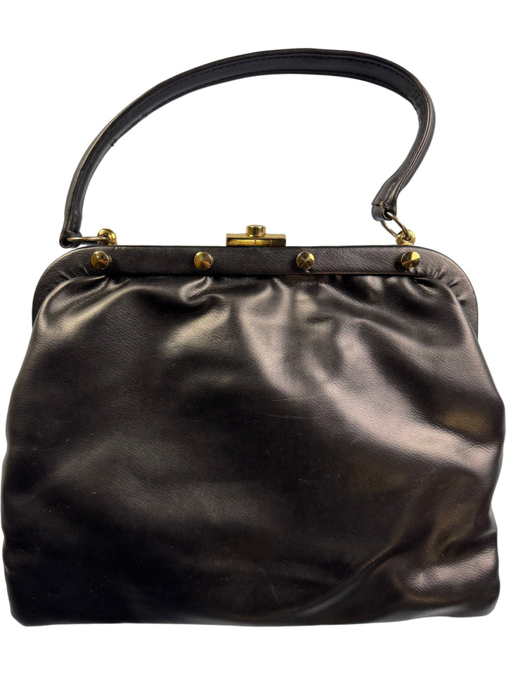 Vintage Black Frame Top Handle Bag - Think Vintage