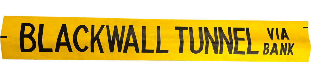 Vintage "Blackwall Tunnel Via Bank" Bus Destination Roll 'Section' (L) - Think Vintage Online Ltd