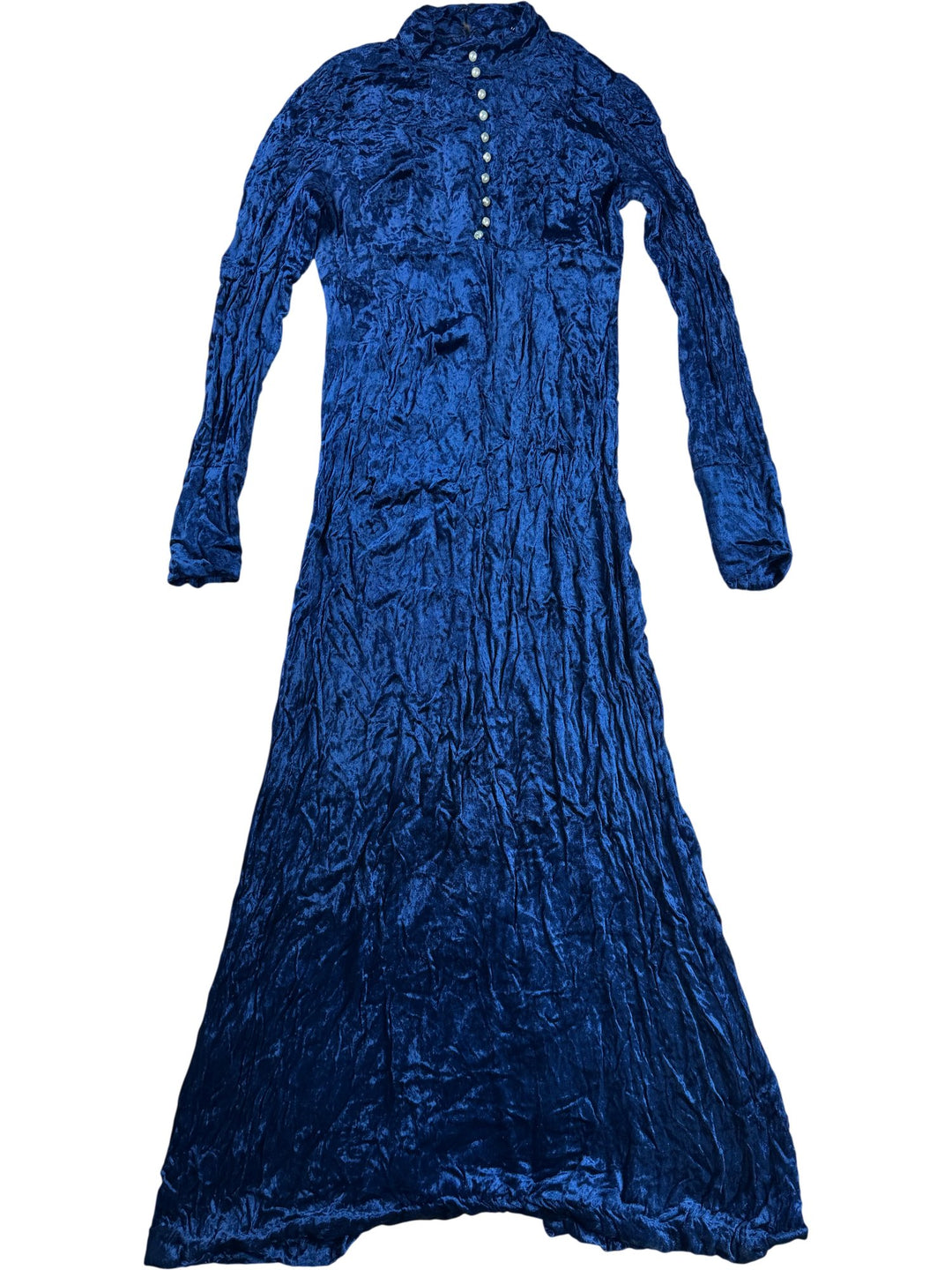 Vintage Blue Velvet Maxi Dress