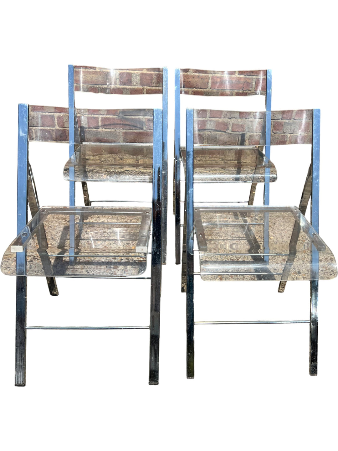 Vintage Boho Chrome and Metal Folding Chairs - Think Vintage