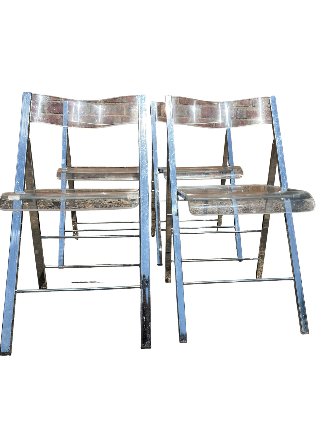 Vintage Boho Chrome and Metal Folding Chairs - Think Vintage