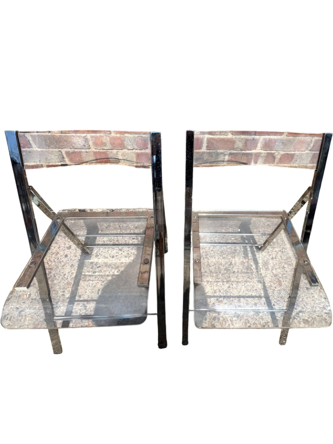 Vintage Boho Chrome and Metal Folding Chairs - Think Vintage