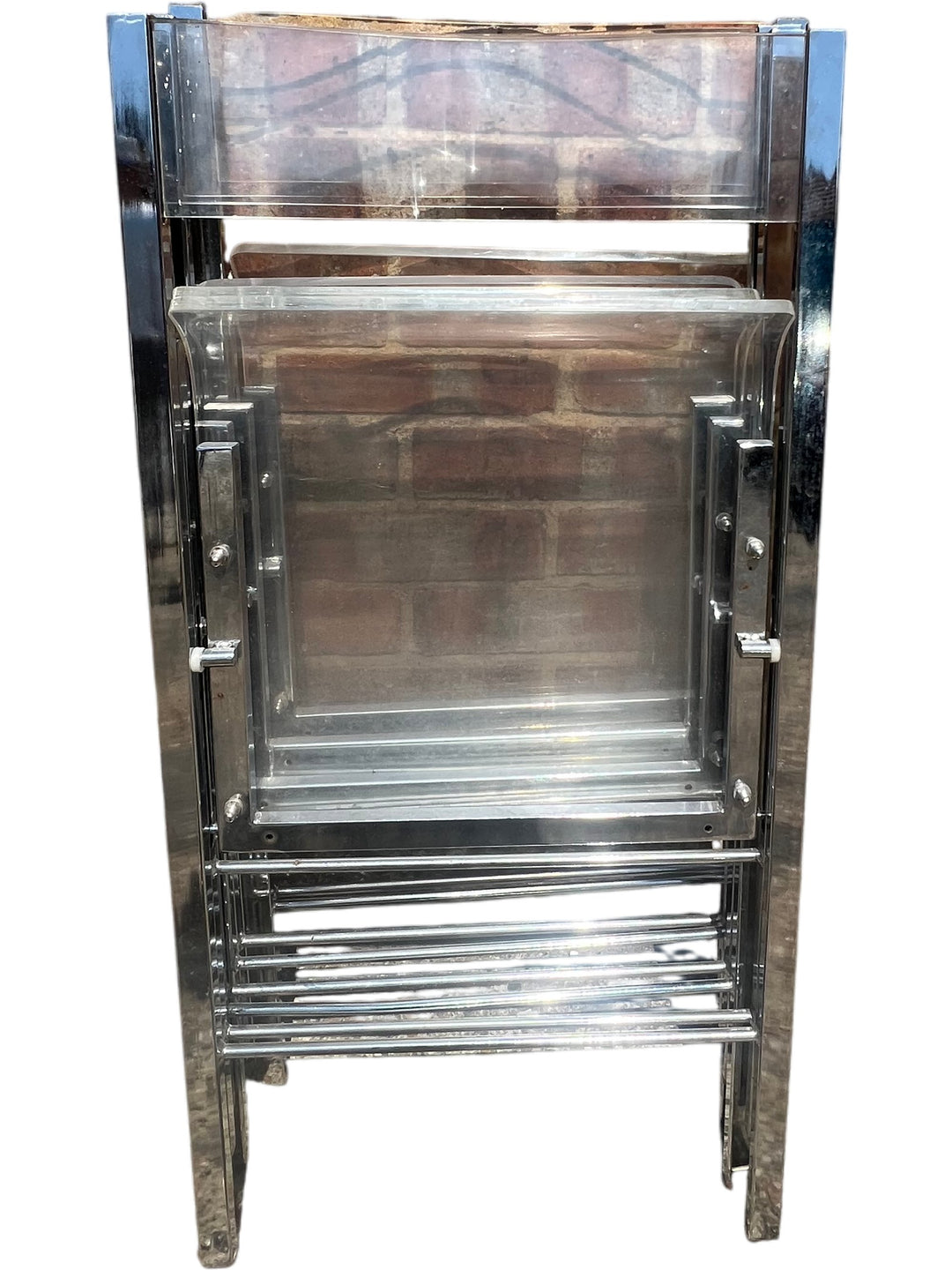 Vintage Boho Chrome and Metal Folding Chairs - Think Vintage