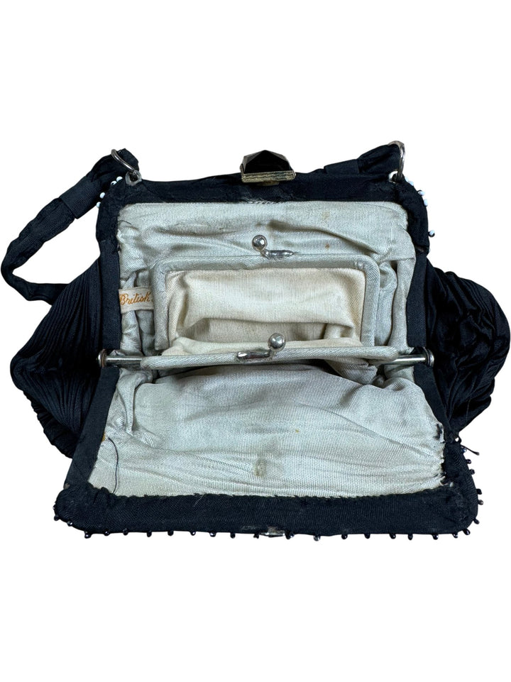 Vintage British Made Black Clutch Bag - Think Vintage ltd