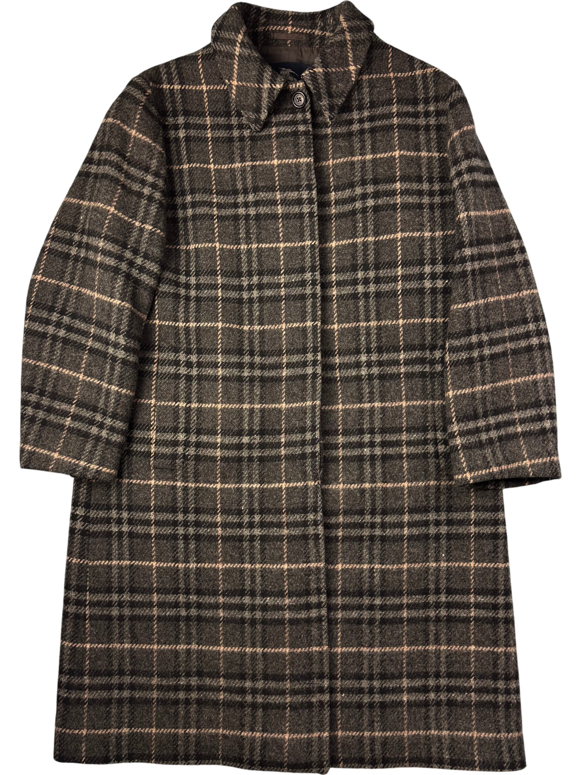Vintage Burberry Plaid Wool Coat - Think Vintage