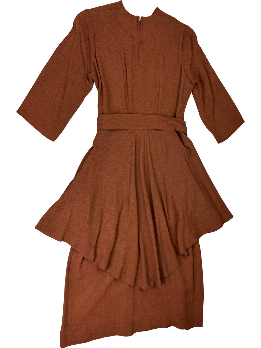 Vintage CC41 Brown Embellished Dress - XS - Think Vintage Online Ltd