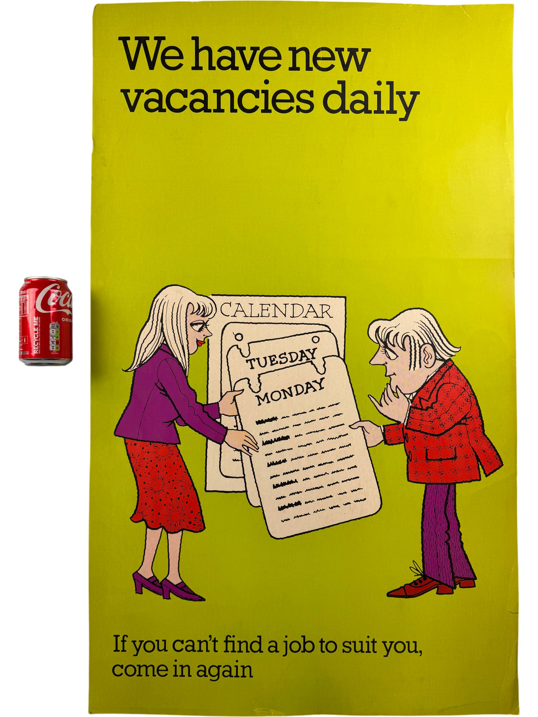 Vintage Cartoon Job Vacancy Poster Humour Funny Wall Art Decoration - Think Vintage Online Ltd