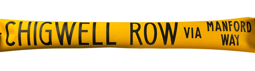 Vintage "Chigwell Row" Bus Destination Roll 'Section' (E) - Think Vintage Online Ltd