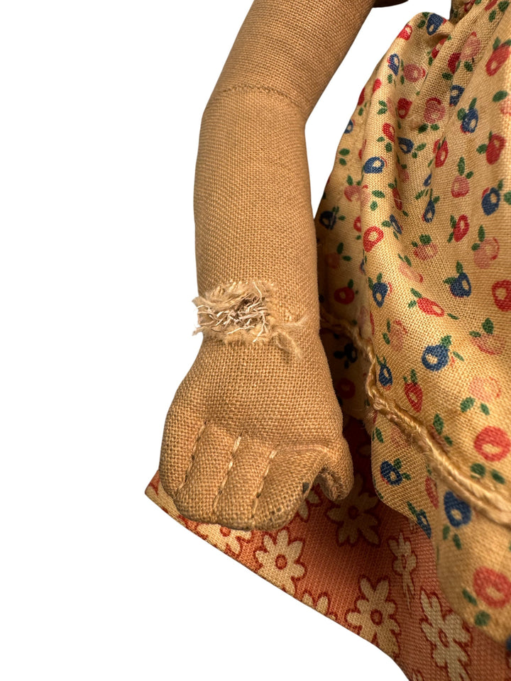 Vintage Cloth Baby Doll with Floral Dress by Kathe Kruse - Think Vintage ltd