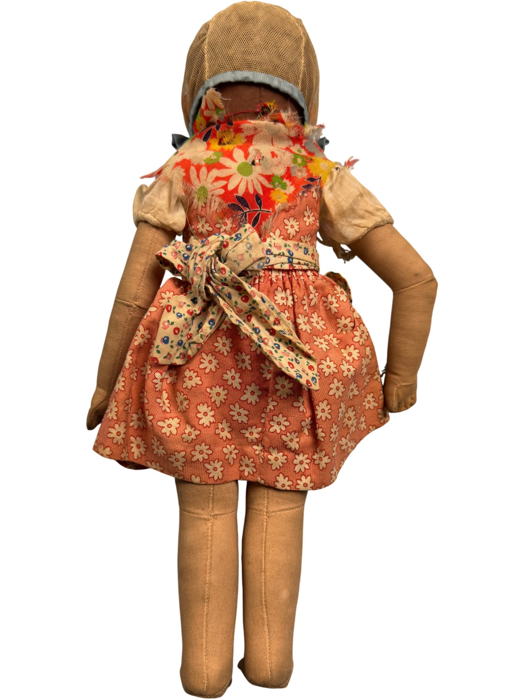 Vintage Cloth Baby Doll with Floral Dress by Kathe Kruse - Think Vintage ltd