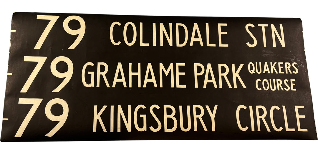 Vintage "Colinade/Grahame/Kingsbury" Bus Destination Roll 'Section' (L) - Think Vintage ltd