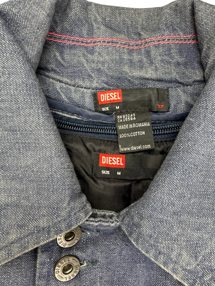 Vintage Diesel Long Denim Jacket - M - Think Vintage