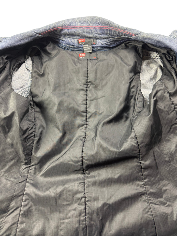 Vintage Diesel Long Denim Jacket - M - Think Vintage