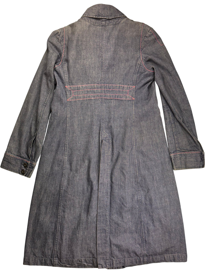 Vintage Diesel Long Denim Jacket - M - Think Vintage ltd