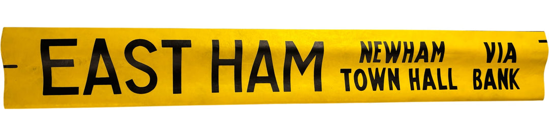Vintage "East Ham" Bus Destination Roll 'Section' (L) - Think Vintage
