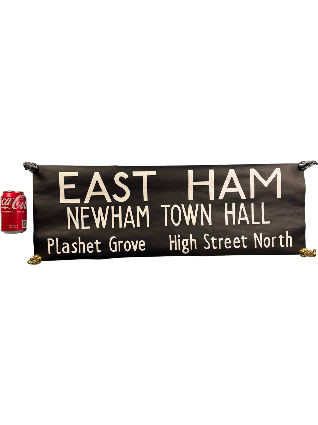 Vintage "East Ham - Newham Town Hall" Bus Destination Roll 'Section' - Think Vintage ltd